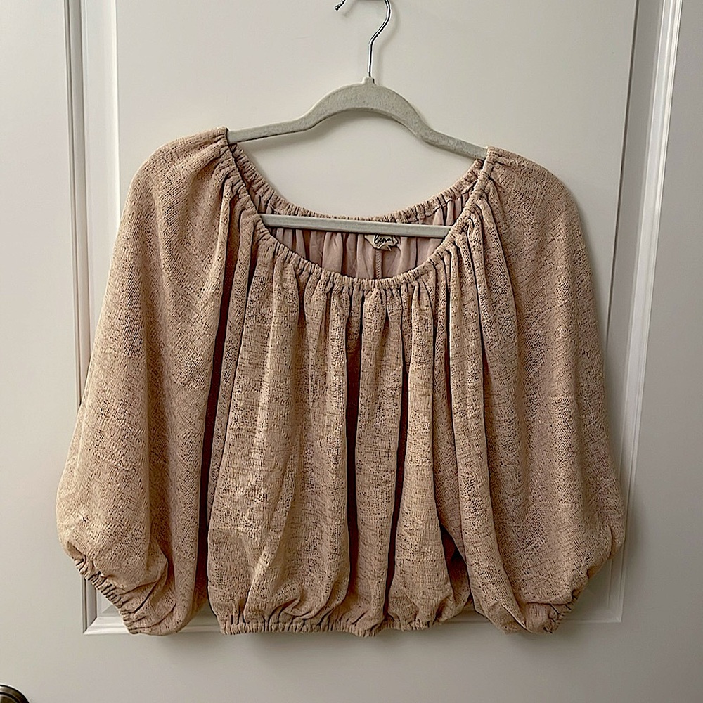 Lena Boho Gathered Full Sleeve Crop Top